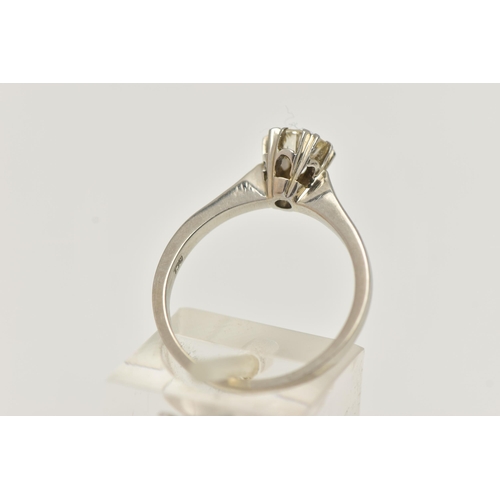 52 - A DIAMOND SINGLE STONE RING, set with a transition cut diamond, measuring approximately 5.30 x 5.42m... 