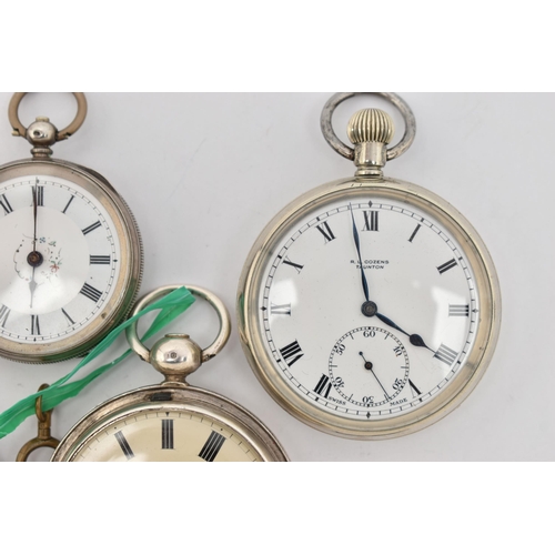 102 - AN ASSORTMENT OF POCKET WATCHES, to include a silver open face 'The Express English Lever J G Graves... 