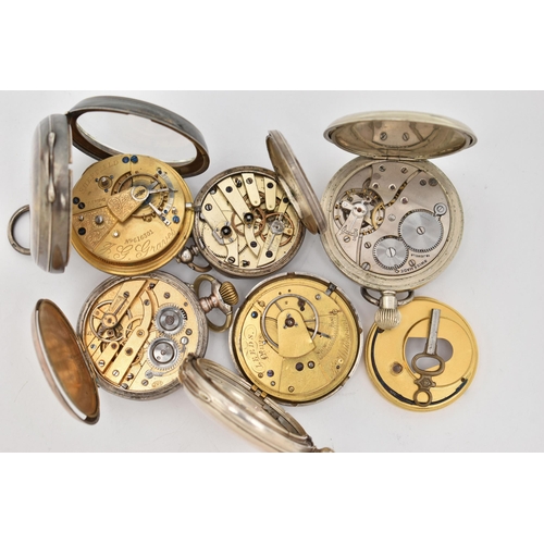 102 - AN ASSORTMENT OF POCKET WATCHES, to include a silver open face 'The Express English Lever J G Graves... 