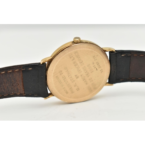 110 - A 9CT GOLD 'ZENITH' WRISTWATCH, quartz movement, round dial signed 'Zenith', baton markers, date win... 