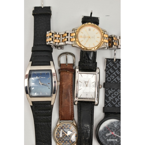 135 - A BAG OF ASSORTED GENTS FASHION WRISTWATCHES, names to include 'Ben Sherman, Hugo Boss, Animal, Laco... 