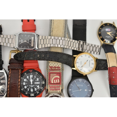 135 - A BAG OF ASSORTED GENTS FASHION WRISTWATCHES, names to include 'Ben Sherman, Hugo Boss, Animal, Laco... 