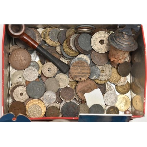 148 - A BOX OF ASSORTED ITEMS, to include four bottle stoppers with silver fittings, all hallmarked, a whi... 