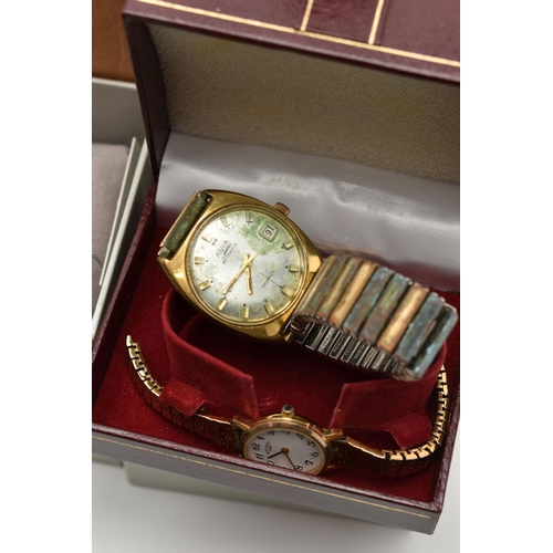 159 - A BOX OF ASSORTED ITEMS, to include a selection of watches names to include Avia, Rotary, Olivia Bur... 