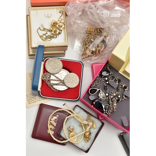 162 - A BOX OF ASSORTED JEWELLERY AND WATCHES, to include  a small selection of white metal jewellery, mos... 