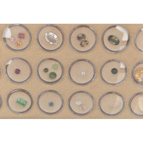 163 - A SELECTION OF LOOSE FACETED AND CABOCHON GEMSTONES, to include opals, feldspar, zircon, spinel, tou... 