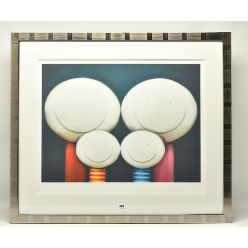 303 - DOUG HYDE (BRITISH 1972) 'THE FAMILY', a signed export edition print on paper depicting four smiling... 