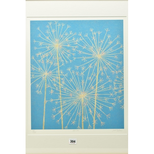 304 - ABIGAIL McLELLAN (SCOTISH 1969-2009) 'ALLIUM', a limited edition giclee print depicting flowers agai... 