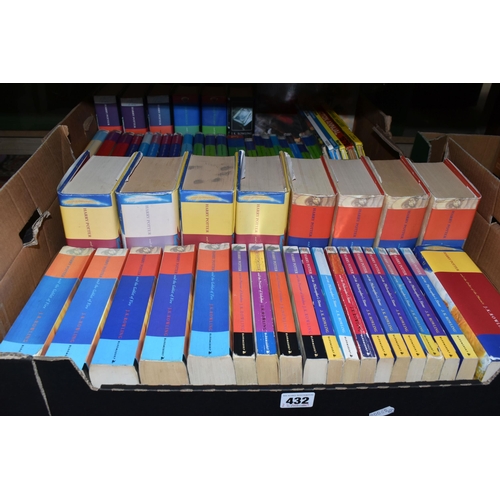 432 - TWO BOXES OF HARRY POTTER AND OTHER BOOKS, to include multiple copies of the first four Harry Potter... 