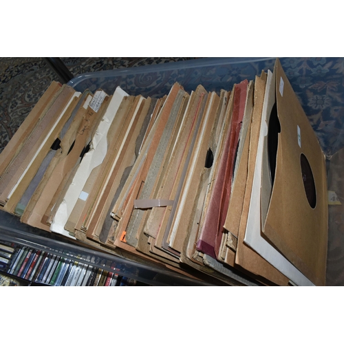 FOUR BOXES OF CDS, BOXED LPS AND 78S, the CDs include classical ...