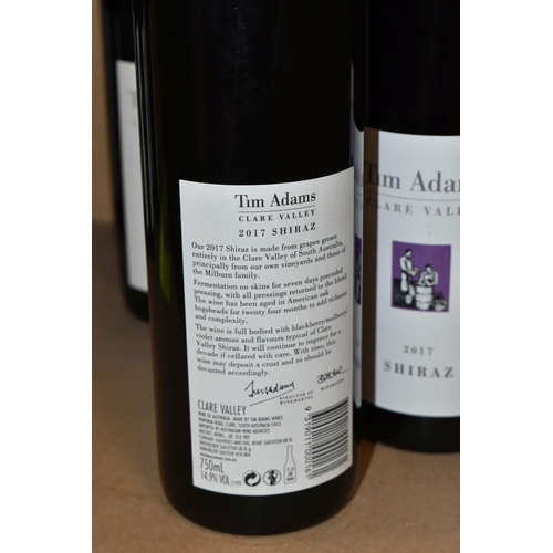 822 - WINE, Twelve Bottles of TIM ADAMS CLARE VALLEY SHIRAZ 2017 (Aus) 14.9% vol. 750ml, all seals intact