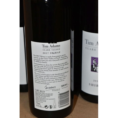 823 - WINE, Twelve Bottles of TIM ADAMS CLARE VALLEY SHIRAZ 2017 (Aus) 14.9% vol. 750ml, all seals intact