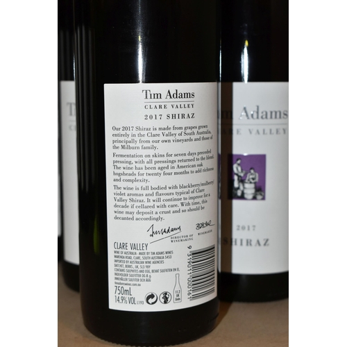 824 - WINE, Twelve Bottles of TIM ADAMS CLARE VALLEY SHIRAZ 2017 (Aus) 14.9% vol. 750ml, all seals intact