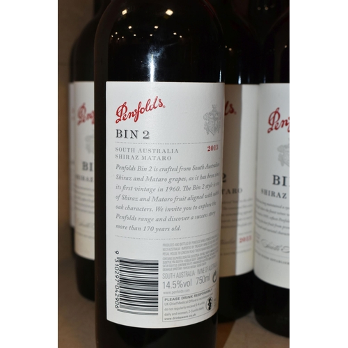 825 - WINE, Twelve Bottles of PENFOLDS BIN 2 SHIRAZ MATARO 2013 (Aus) 14.5% vol. 750ml, all seals intact