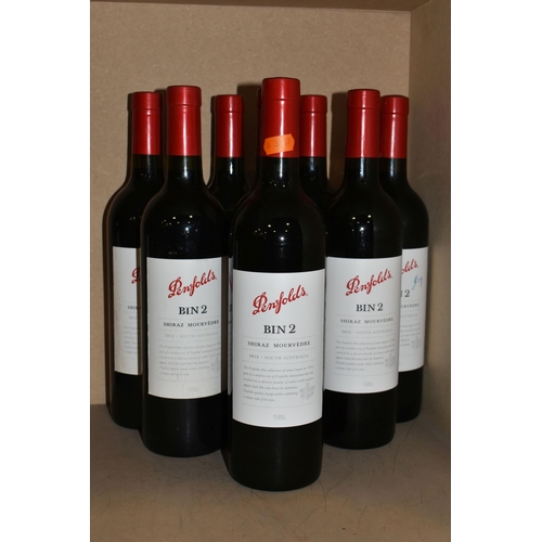 826 - WINE, Eight Bottles of PENFOLDS BIN 2 SHIRAZ MOURVEDRE 2012 (Aus) 14.5% vol. 750ml, all seals intact