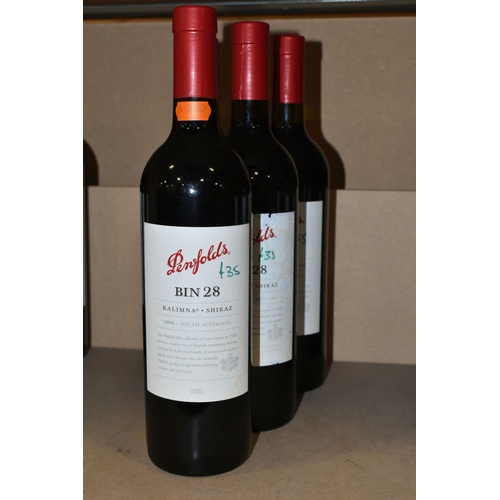 829 - WINE, Four Bottles of PENFOLDS BIN 28 KALIMNA SHIRAZ 2008 (Aus) 14.5% vol. 750ml, all seals intact