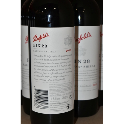 831 - WINE, Six Bottles of PENFOLDS BIN 28 KALIMNA SHIRAZ 2012 (Aus) 14.5% vol. 750ml, all seals intact