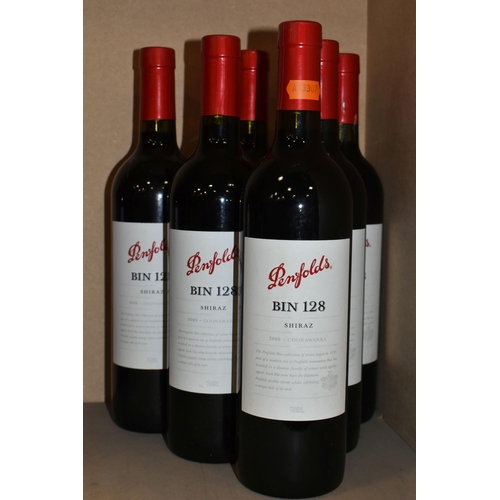 833 - WINE, Six Bottles of PENFOLDS BIN 128 SHIRAZ COONAWARA 2009 (Aus) 14% vol. 750ml, all seal intact