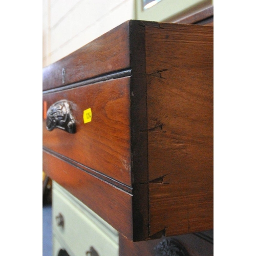 1254 - AN EDWARDIAN WALNUT CHEST OF TWO SHORT OVER TWO LONG DRAWERS, width 93cm x depth 48cm x height 86cm,... 