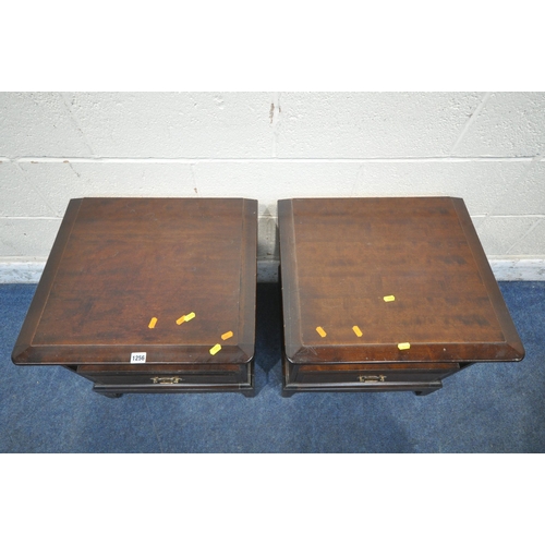 1256 - A PAIR OF STAG MINSTREL BEDSIDE CABINETS, with a single drawer, width 53cm x depth 47cm x height 50c... 