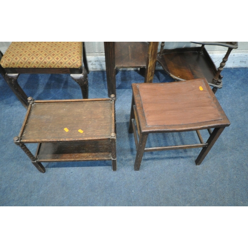 1259 - A VARIETY OF OCCASIONAL FURNITURE, to include a two tier plant stand, 34cm squared x height 93cm, a ... 