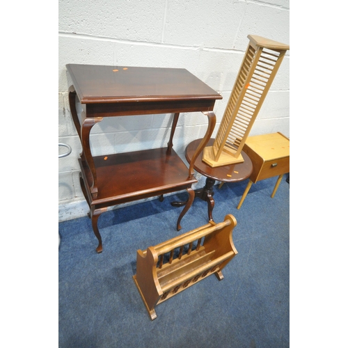 1276 - A SELECTION OF OCCASIONAL FURNITURE, to include a mid-century beech valet stand, with tubular metal ... 