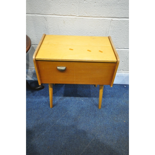 1276 - A SELECTION OF OCCASIONAL FURNITURE, to include a mid-century beech valet stand, with tubular metal ... 