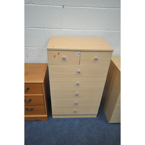 1285 - A SELECTION OF MODERN OCCASIONAL FURNITURE, to include a chest of two short over five long drawers, ... 