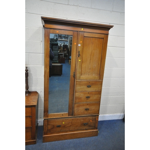 1302 - AN EARLY 20TH CENTURY WALNUT TWO PIECE BEDROOM SUITE, comprising a compactum wardrobe, fitted with a... 