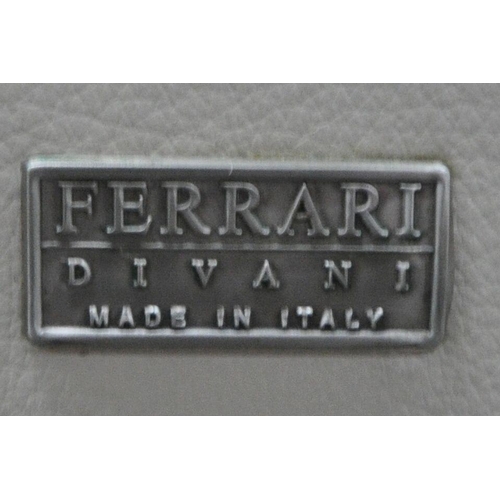 1305 - FERRARI DIVANI, AN ITALIAN CREAM LEATHER UPHOLSTERED TWO PIECE LOUNGE SUITE, comprising a two seater... 