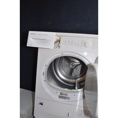 1074 - A BEKO DSC85W 8KG CONDENSER DRYER width 60cm depth 60cm height 85cm (PAT pass and working)