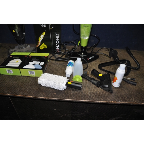 1083 - A THANE H2O HD STEAM MOP in original box with some accessories (PAT pass and working) and a Hoover F... 