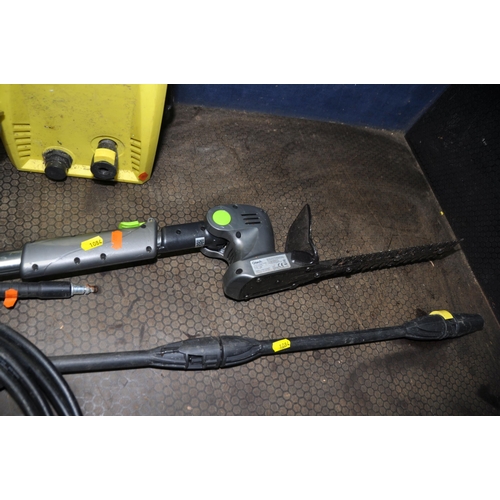 1084 - A G TECH HT05PLUS CORDLESS HEDGE TRIMMER and a Vytronix jet wash with lance and hose pipe (both PAT ... 