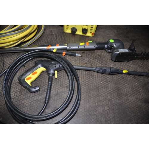 1084 - A G TECH HT05PLUS CORDLESS HEDGE TRIMMER and a Vytronix jet wash with lance and hose pipe (both PAT ... 