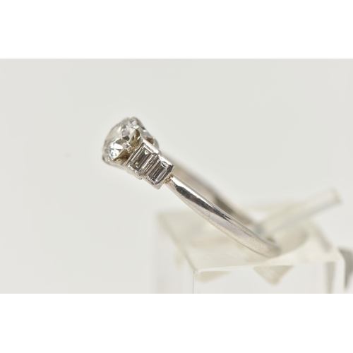 61 - A DIAMOND RING, a principally prong set round brilliant cut diamond, approximate total carat weight ... 