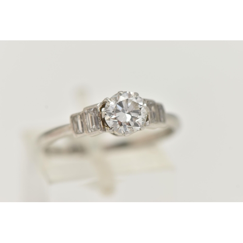 61 - A DIAMOND RING, a principally prong set round brilliant cut diamond, approximate total carat weight ... 