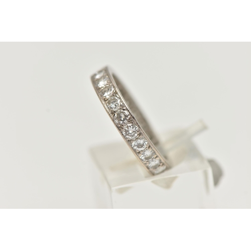 62 - A DIAMOND FULL SET ETERNITY BAND RING, twenty four round brilliant cut diamonds, grain set in white ... 