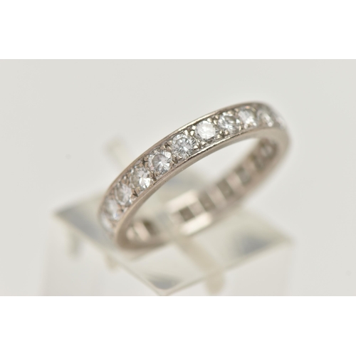 62 - A DIAMOND FULL SET ETERNITY BAND RING, twenty four round brilliant cut diamonds, grain set in white ... 