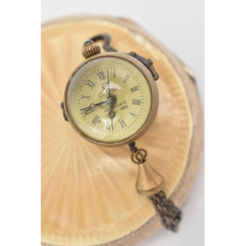 106 - AN 'OMEGA' BALL FOB CLOCK, hand wound movement, round dial signed 'Omega' Switzerland make 1882, app... 