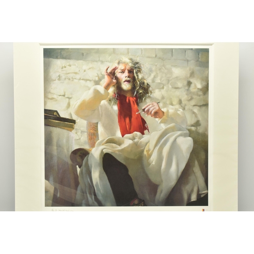 301 - ROBERT LENKIEWICZ (BRITISH 1941-2002) 'SELF PORTRAIT AS St ANTHONY LISTENING', a proof print numbere... 