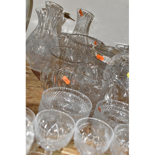 315 - A QUANTITY OF CUT CRYSTAL AND GLASSWARE, maker's names include Royal Brierly, Stuart Crystal, drinki... 