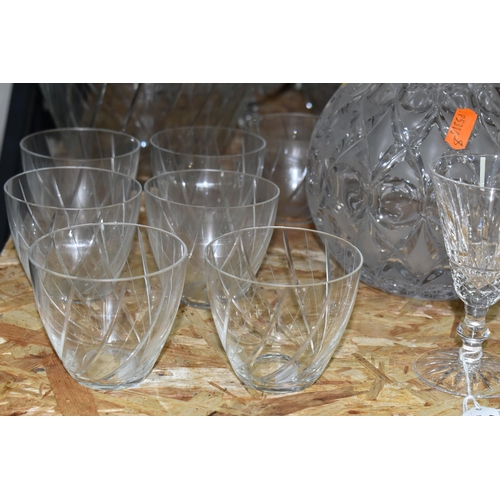 329 - A GROUP OF GLASS WARE AND CERAMICS, to include six Waterford Tramore pattern glasses: two red wine a... 