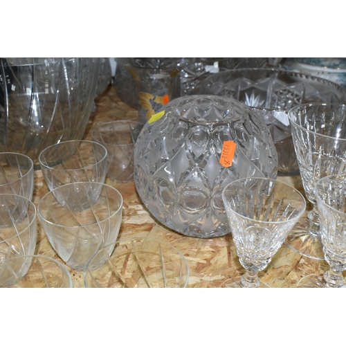 329 - A GROUP OF GLASS WARE AND CERAMICS, to include six Waterford Tramore pattern glasses: two red wine a... 