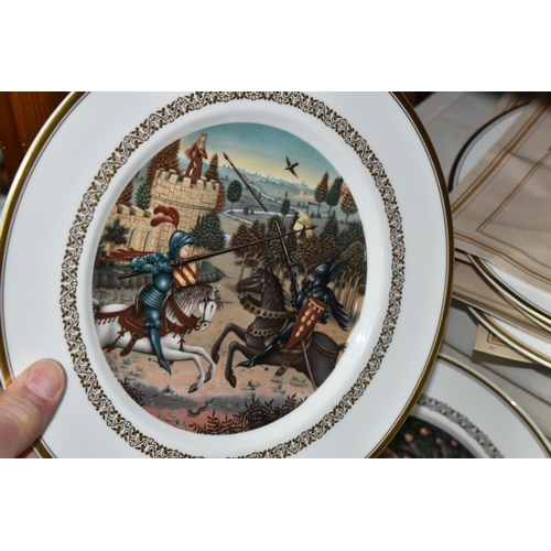 339 - A SET OF SIX BOXED ROYAL WORCESTER 'THE KING ARTHUR PLATES' SERIES, comprising 'Merlin and the Encha... 