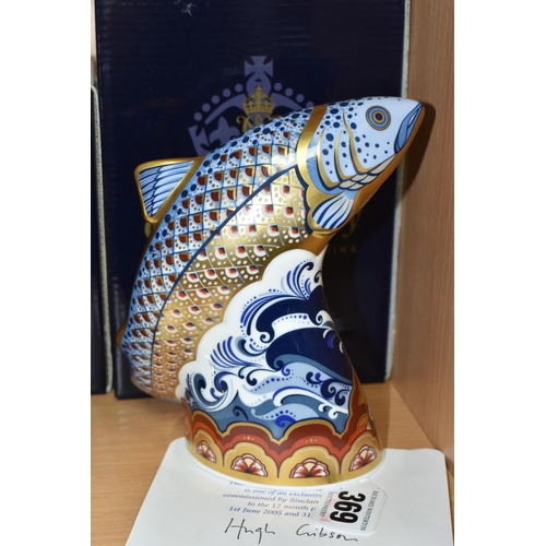 369 - A BOXED ROYAL CROWN DERBY LIMITED EDITION 'LEAPING SALMON' PAPERWEIGHT, exclusive to Sinclairs and l... 