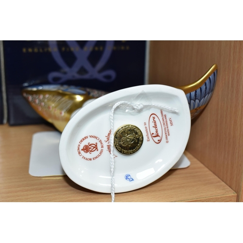 369 - A BOXED ROYAL CROWN DERBY LIMITED EDITION 'LEAPING SALMON' PAPERWEIGHT, exclusive to Sinclairs and l... 