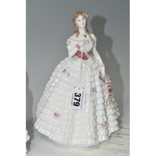 379 - TWO ROYAL DOULTON LIMITED EDITION 'MY TRUE LOVE' FIGURINES, HN4001, for Compton & Woodhouse, with ce... 