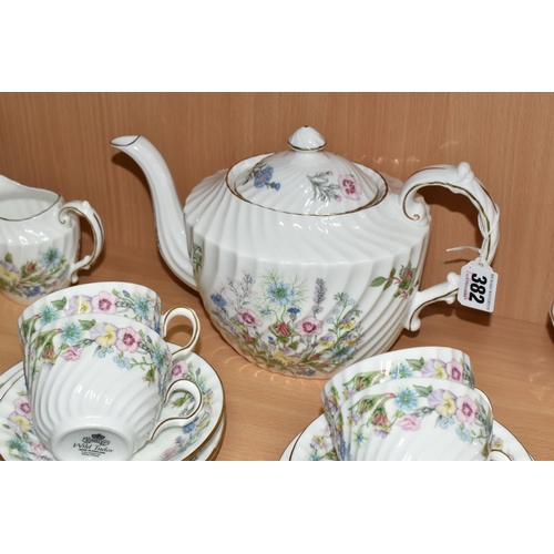 382 - A TWENTY FOUR PIECE AYNSLEY WILD TUDOR TEA SET, comprising a teapot, a cream jug, a sugar bowl, a ca... 