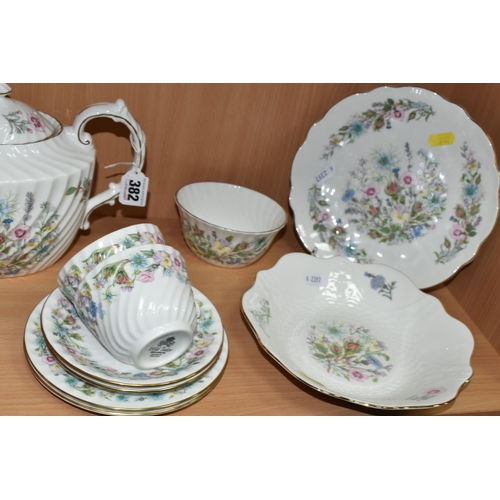 382 - A TWENTY FOUR PIECE AYNSLEY WILD TUDOR TEA SET, comprising a teapot, a cream jug, a sugar bowl, a ca... 