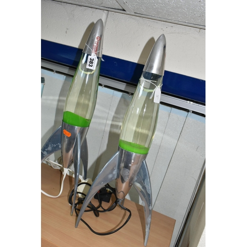 383 - THREE MATHMOS TELSTAR LAVA LAMPS, one boxed, height 50cm (3) (Condition Report: appear ok, untested,... 